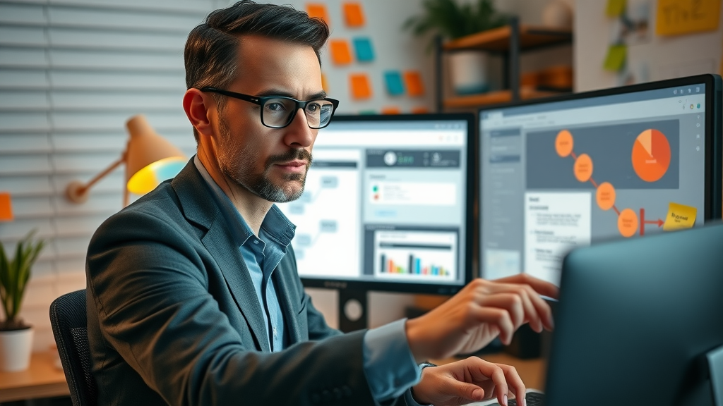 Business professional configuring go high level marketing automation workflow for improved lead capture and campaign execution