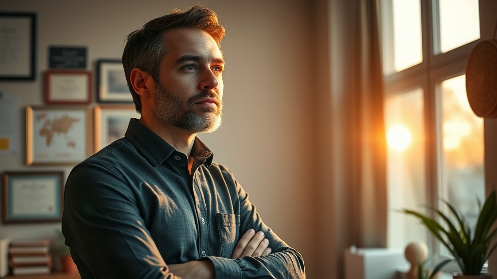 entrepreneur reflecting business growth with go high level crm