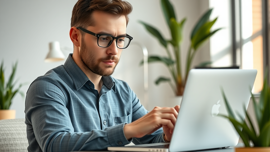 modern marketer customizing email templates on laptop. Email template personalization and template optimization in Go High Level Email Marketing.