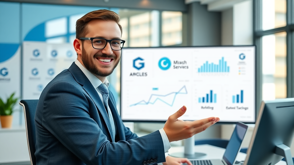 Professional agency leader approving white-labeled Go High Level dashboard, white label for marketing agencies